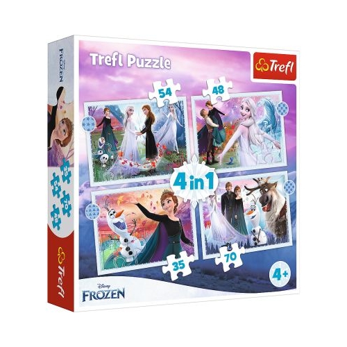 Puzzle 4in1 Frozen - magia din padure