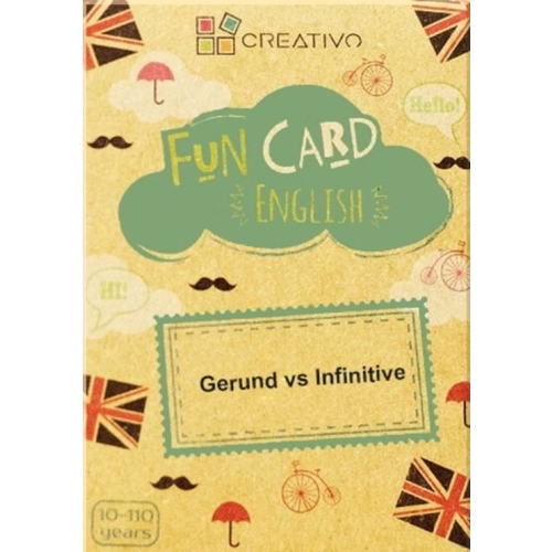 Fun card English. Gerund vs Infinitive, editura Creativo. Auxiliare scolare si materiale didactice in engleza