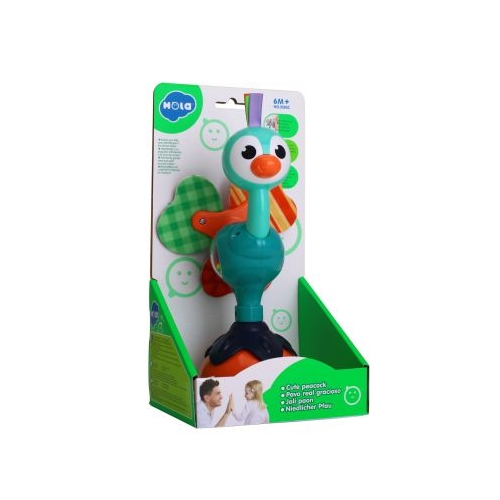 Jucarie bebe cu ventuza paun, Hola