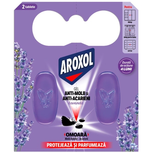 Gel anti-molii si anti-acarieni cu parfum de lavanda, 2 buc, Aroxol