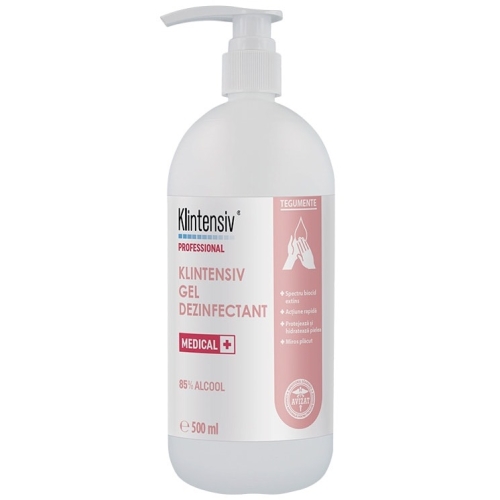 Klintensiv Virucid Gel dezinfectant maini , avizat Ministerul Sanatatii, 500 ml. Produs pentru igienizarea pielii