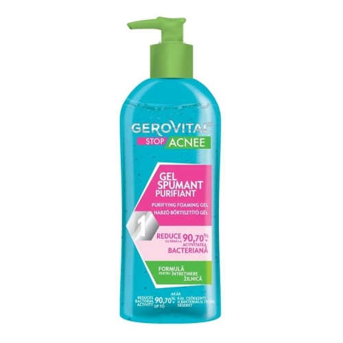 Gel spumant purifiant, 150 ml, Gerovital - Stop Acnee