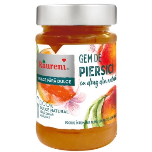 Gem de piersici fara zahar, 230g Raureni
