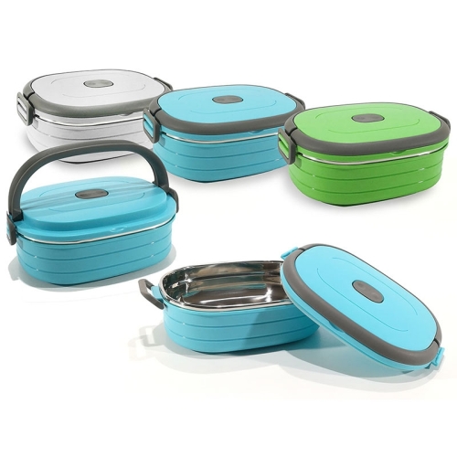 Cutie pentru mancare cu capac, forma ovala, capacitate 900 ml