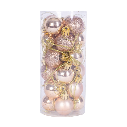 Prosper Set 24 Globulete glam-roz XMAS diam. 3 cm diferite modele