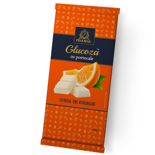 Glucoza naturala tablete cu aroma de portocale, 2 x 100 g, Feleacul