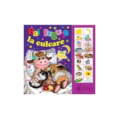 Hai fuguta la culcare. Carte cu sunete - Inesa Tautu, Tatiana Varvariuc, editura Dorinta. Carte de povesti pentru copii.