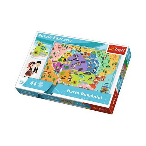 Puzzele educational cu harta Romaniei, Trefl