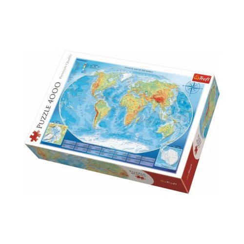 Puzzle harta fizica a lumii, Trefl