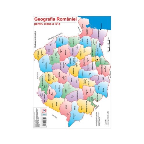 Harta Geografia Romaniei pentru clasa a IV-a - Cristina Moldovan