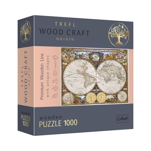 Puzzle din lemn harta lumii antice 1000 de piese