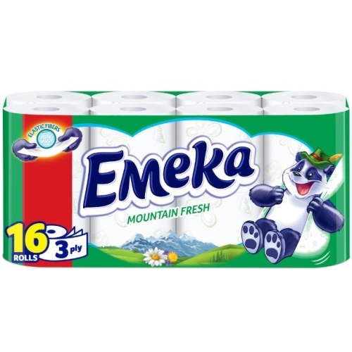Hartie igienica Mountain Fresh, 3 straturi, 16 role, Emeka