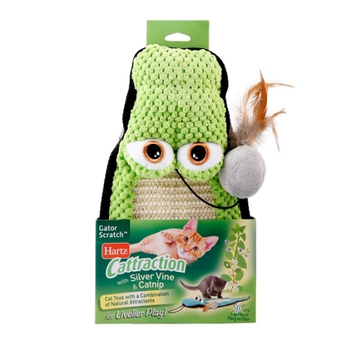  Jucarie Pisici, Crocodil Scarpinici, verde, Hartz Cattraction