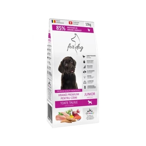 Hrana uscata pentru catei, 10 kg, For Dog Junior