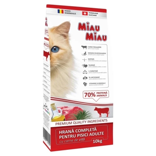 Hrana uscata Pisici Adult, cu Vita, 10 kg, Miau Miau