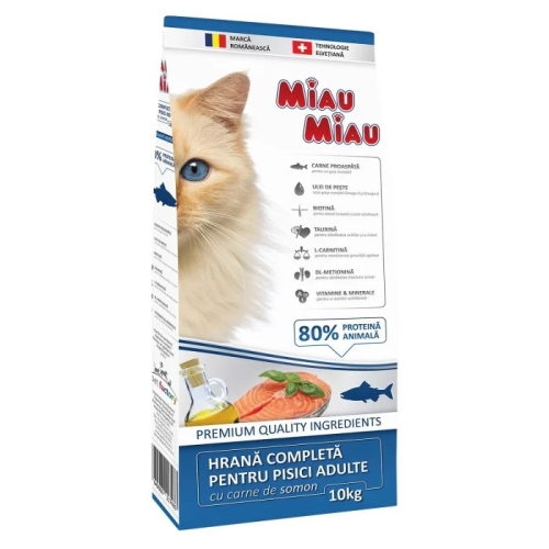 Hrana uscata Pisici Adult, cu Somon, 10 kg, Miau Miau
