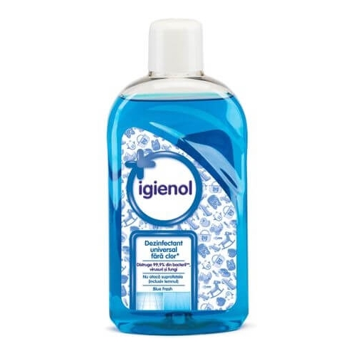 Igienol Virucid Dezinfectant fara clor Blue Fresh 1000 ml, avizat Ministerul Sanatatii. Produs curatare suprafete