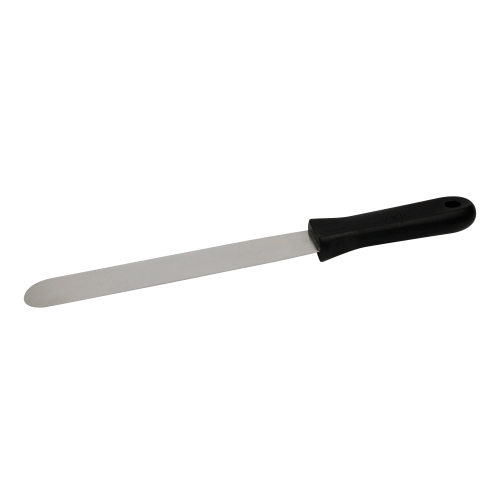 Spatula pentru brutarie/patiserie, din inox, lungime lama 200 mm, maner din polipropilena de culoare neagra