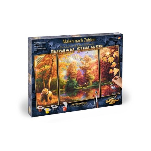 Kit pictura pe numere o vara Indiana, 3 tablouri, Schipper