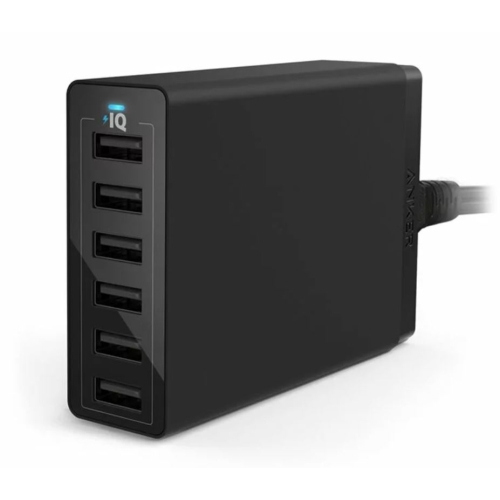 Incarcator de retea Anker 60W cu 6 porturi USB PowerIQ Negru