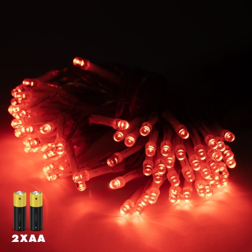 Instalatie Cu Baterii, 20 Leduri, Rosie (20B-R)