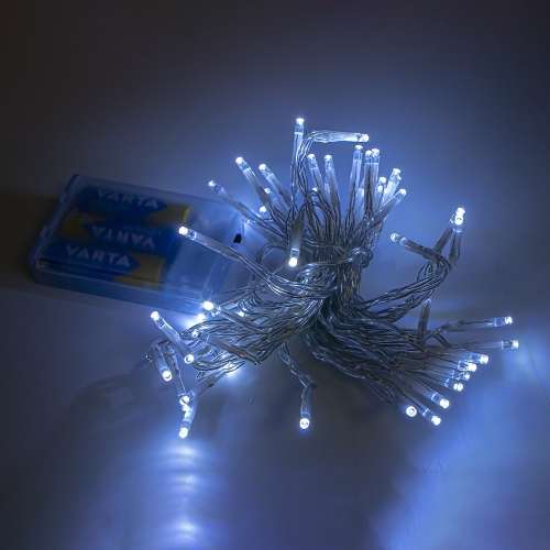 Instalatie Cu Baterii, 80 Led, Alb/Rece