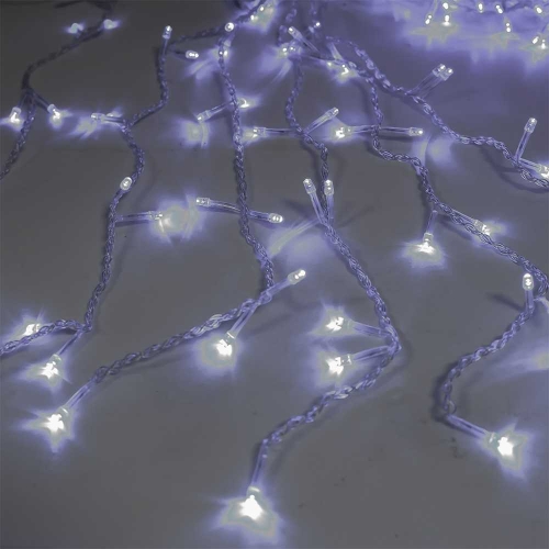 Instalatie Tip Ploaie, 400 Becuri, 0.5 m x 6 m, Alba