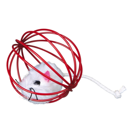 Jucarie Pisici Glob Metal cu Soricel 6 cm 4115