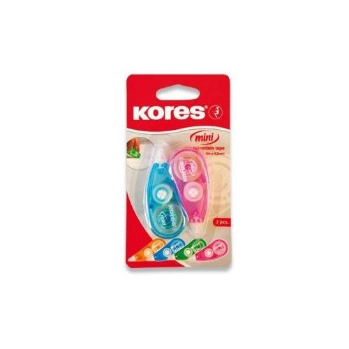 Banda corectoare Kores MINI, 3 m x 4. 2 mm, culori asortate, 2 bucati/blister (KS84121)