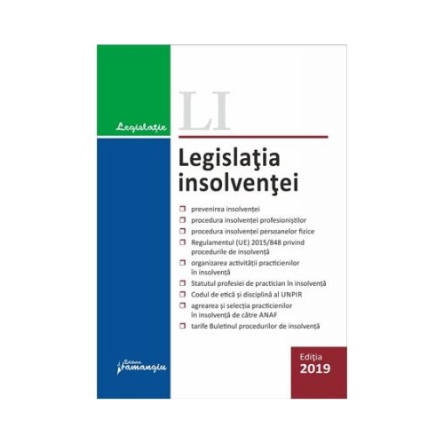 Legislatia insolventei. Actualizata 17 septembrie 2019