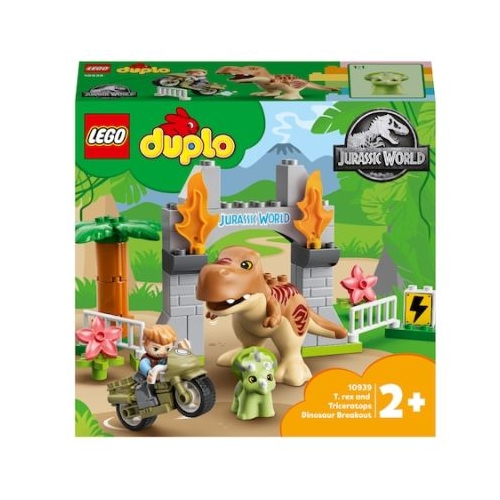 LEGO DUPLO Jurassic World. Evadarea dinozaurilor T. Rex si Triceratops 10939, 36 piese
