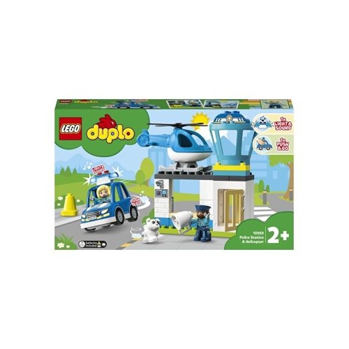 LEGO DUPLO Sectie de politie si elicopter pentru salvare 10959, 40 piese