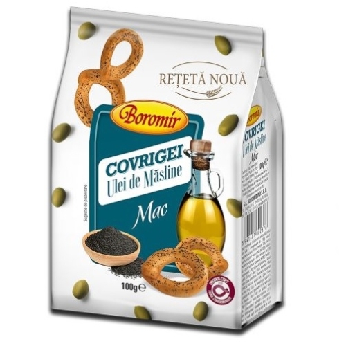 Covrigei cu Ulei de Masline si Mac 100g, Boromir 