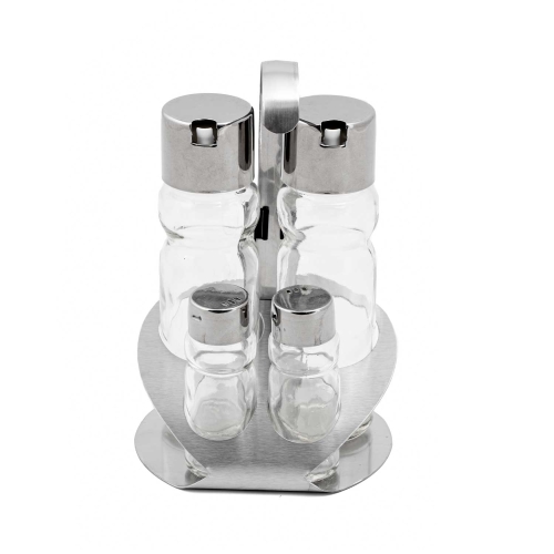 Oliviera 5 piese, inox si sticla, dimensiuni 120x170hmm