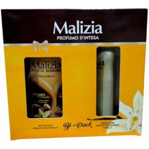 SET CADOU VANILLA&ARGAN DEODORANT+GEL DE DUS 200ML, MALIZIA