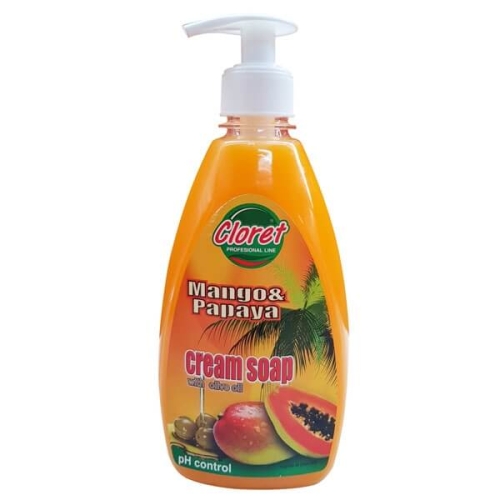 Cloret Sapun Lichid Cremos Mango & Papaya 500 ml pentru igiena mainilor