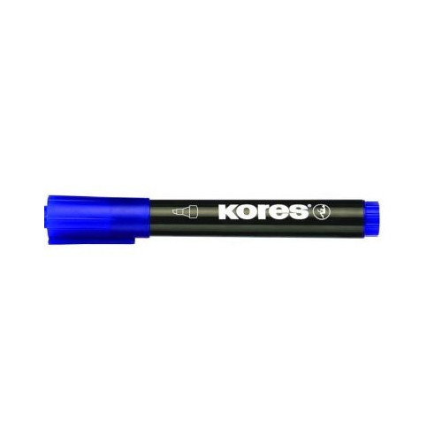 Marker permanent Kores, varf rotund cu linie de scriere: 3-5mm, culoare albastru (KS000301)