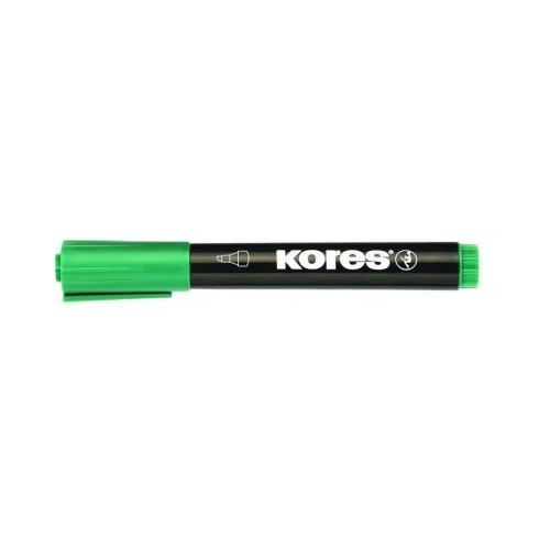 Marker permanent Kores, varf rotund cu linie de scriere: 3-5mm, culoare verde (KS000304)
