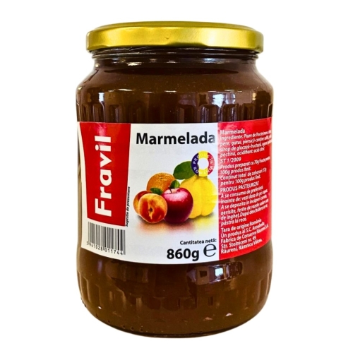 Marmelada de fructe, 860 g, Fravil
