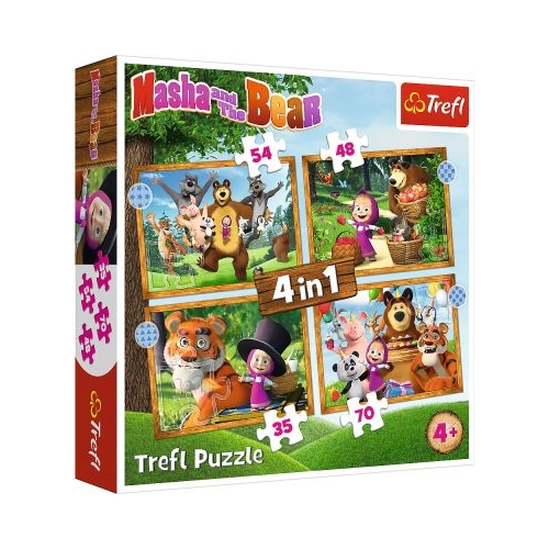 Puzzle 4in1 Masha si ursul in padure
