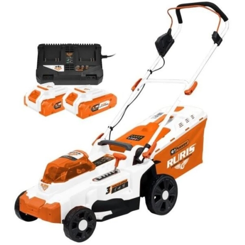 Masina De Tuns Gazon Pe Acumulator Ruris Rxi3744E Power Alfa Up {Contine 2 Acumulatori+Incarcator Dublu}