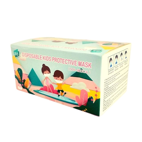 JBS Masti pentru copii de unica folosinta cu elastic albastre 3 straturi, 50 buc