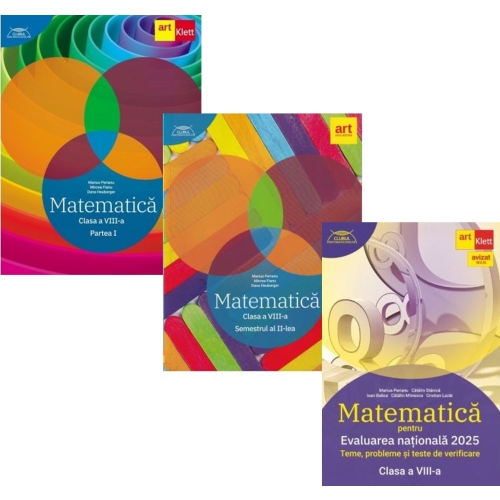Evaluarea nationala 2025 Matematica Clasa 8 si Culegerile de matematica semestrele 1 si 2 Clubul matematicienilor - Marius Perianu