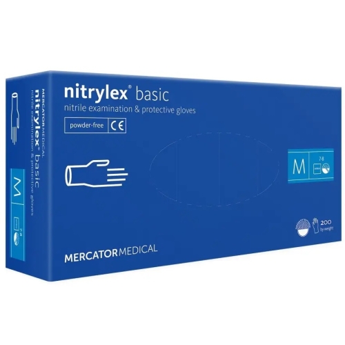Manusi unica folosinta nitril nepudrate marimea M violet/albastru inchis 100buc, Mercator