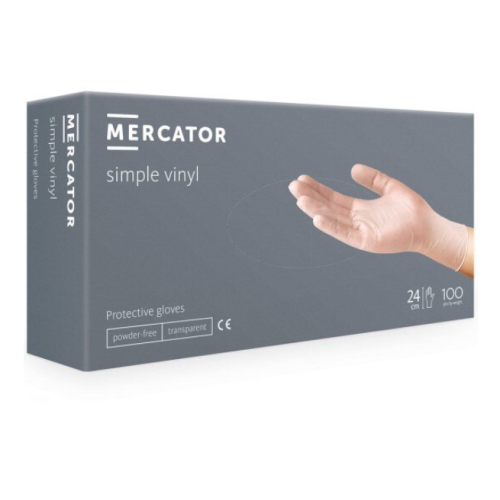 Manusi unica folosinta vinil nepudrate marimea M alb transparent 100buc, Mercator