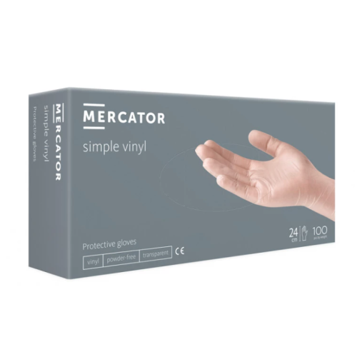 Manusi unica folosinta vinil pudrate marimea  L transparente 100buc, Mercator