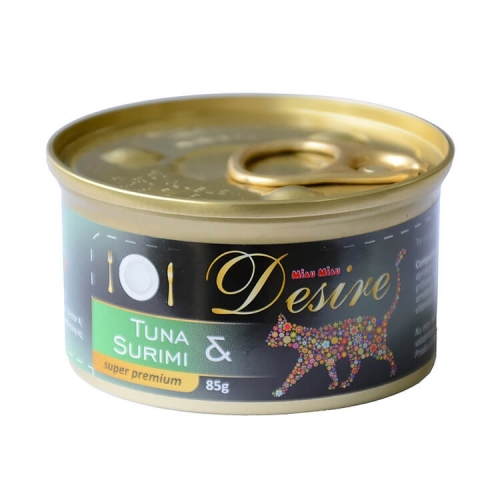 MIAU MIAU DESIRE Conserva Ton File si Surimi in Gelatina 85g