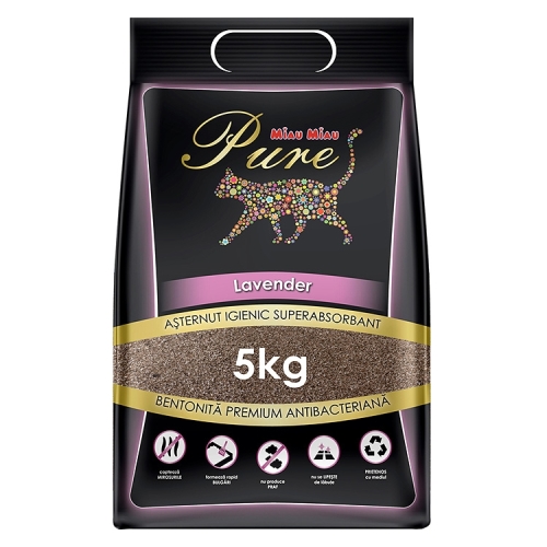 MIAU MIAU Nisip Pisici Pure Lavender 5 kg Nisip pisica Miau Miau grupdzc
