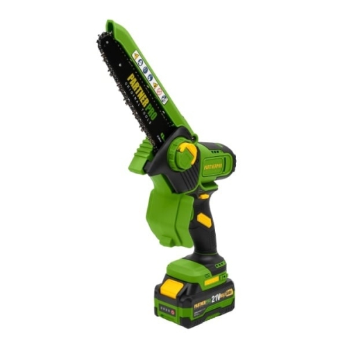 Mini Fierastrau cu Lant si Acumulator PPBS-84 PARTNERPRO, Brushless, 21V / 4Ah, Indicator sarcina
