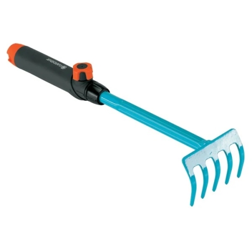 Minigrebla pentru sol, metal, cu coada din plastic, 5 dinti, Gardena 